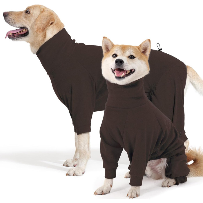 Теплий плед для собак на зиму, флісовий пуловер для собак з ніжками, м'яка чотирилапа куртка для собак маленьких та середніх порід, плед для собак, флісова піжама для собак (XL, Коричневий)