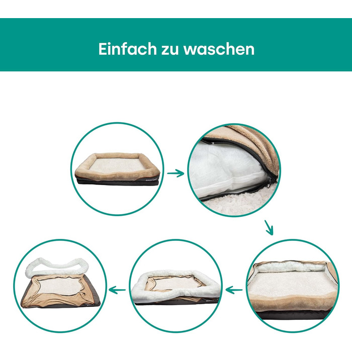 Ортопедичне ліжко для собак Emmi-pet, велике, 120x85x25 см, м'яке та зручне, нековзне, дихаюче, пране, адаптується до форми тіла