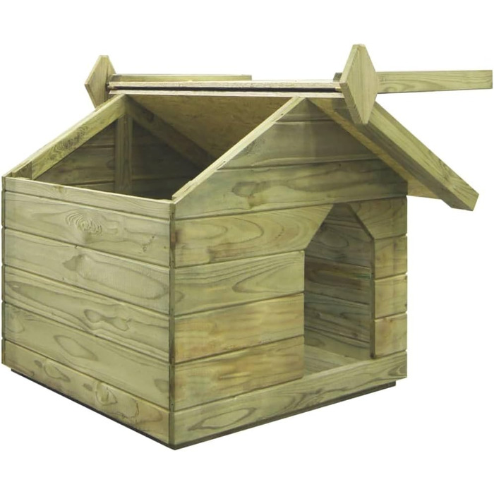 vidaXL Будка для собаки з імпрегнованої сосни, дах, 75x78x65 см