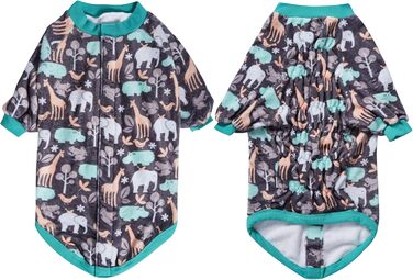 Світер LovinPet для великих порід собак, легкий фланелевий одяг, дихаючий матеріал з принтом 'Бегемот-Зоо', синій, X-Large