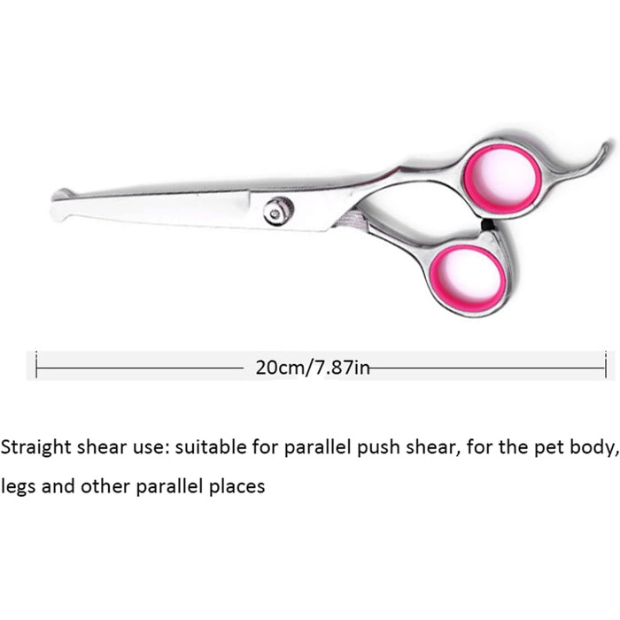 Набір ножиць для грумінгу собак та котів: прямі, зігнуті, з нержавіючої сталі
