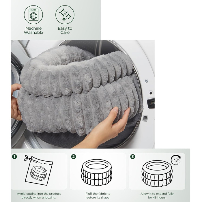 Туннель для котів KunpengZen, фетровий донат з шурхотом, котяча печера, іграшка-кошик для котів та дрібних тварин (до 4 кг), 60 см, сірий