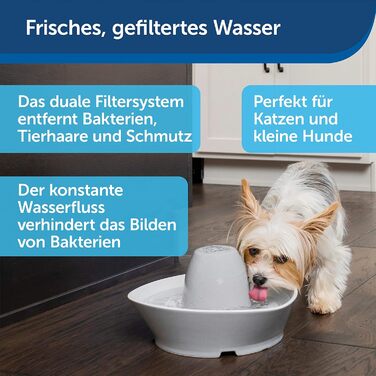 Керамічний фонтан PetSafe Streamside для котів і малих собак, безшумний, 1,8 л