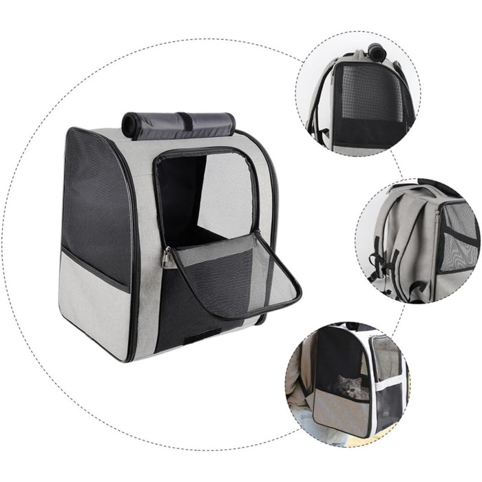 Транспортна сумка для домашніх тварин SHINEOFI з великим об'ємом, дихаюча, рюкзак для котів з практичними кишенями, зручний для подорожей