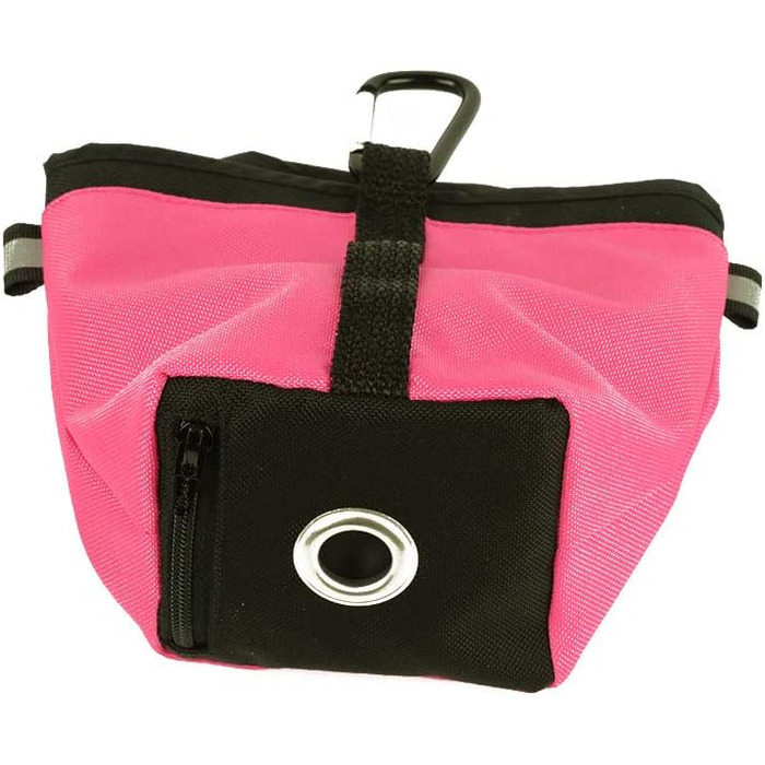 Сумка для корму та ласощів для собак з магнітним закриттям та відділенням для відходів, рожева версія