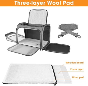 Транспортна сумка для кота та собаки, 45x30x30 см. Зручна переноска для кота та середнього собаки, складана та дихаюча, для подорожей на авто