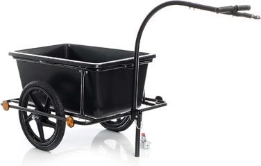 Причіп для велосипеда Wiltec, 158x69x51 см, вантажопідйомність 80 кг, об'єм 90 л, з кузовом, зчепленням та повітряними шинами