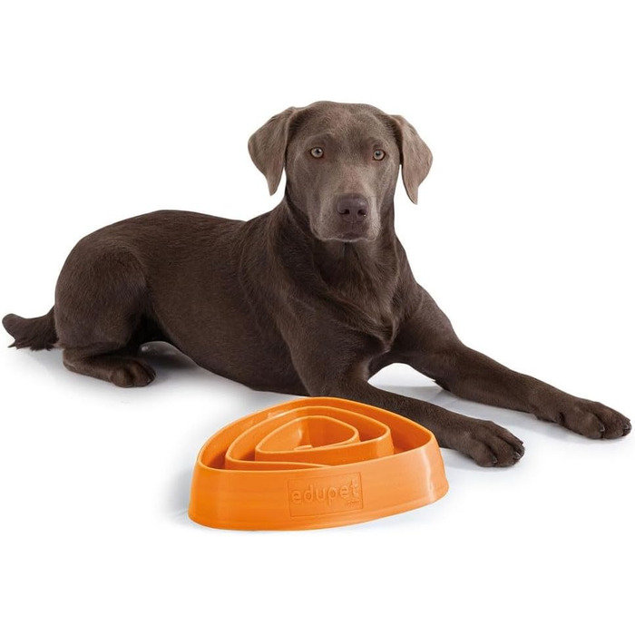 Миска для собак Slow Feeder, Anti-Schling, 700 мл, оранжева - для собак середніх та великих порід
