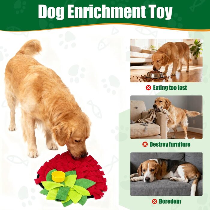 Килимок для собак середнього розміру, 45 x 35 см - інтерактивна іграшка-головоломка для собак, стимуляція розумової діяльності