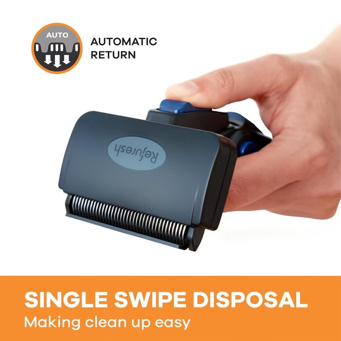 Бурштук для вичісування шерсті собак - великий, синій. Інструмент для догляду за довгою шерстю. Підходить для собак та котів. Легкий, для контролю випадіння шерсті.