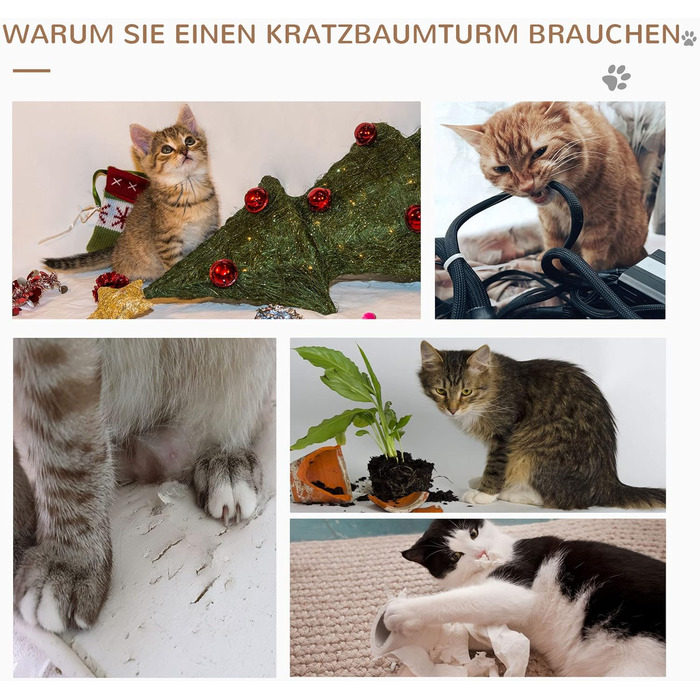 Когтеточка для котів PawHut 91 см, з лежаком і ігровою платформою, для котів до 5 кг, сизаль і штучна овчина, світло-коричнева