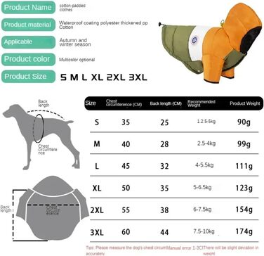 Зимова куртка для собак з бавовни, теплий одяг для цуценят, маленьких та середніх собак, котів, чихуахуа, бульдога, мальтізу (колір коричневий, розмір XL)