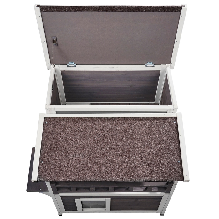 Двоповерховий дерев'яний будинок для котів VEVOR для вулиці, 75x75,1x82 см