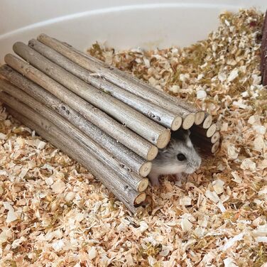 Туннель-іграшка для хом'яків та гризунів DEMONTALK з натурального дерева, тунель-труба для хом'яків, щурів, мишей