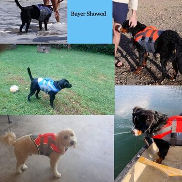 Спасальний жилет для собак PJDDP, чорний, L. Жилет для плавання з надмірною плавучістю та рятувальним руків'ям.