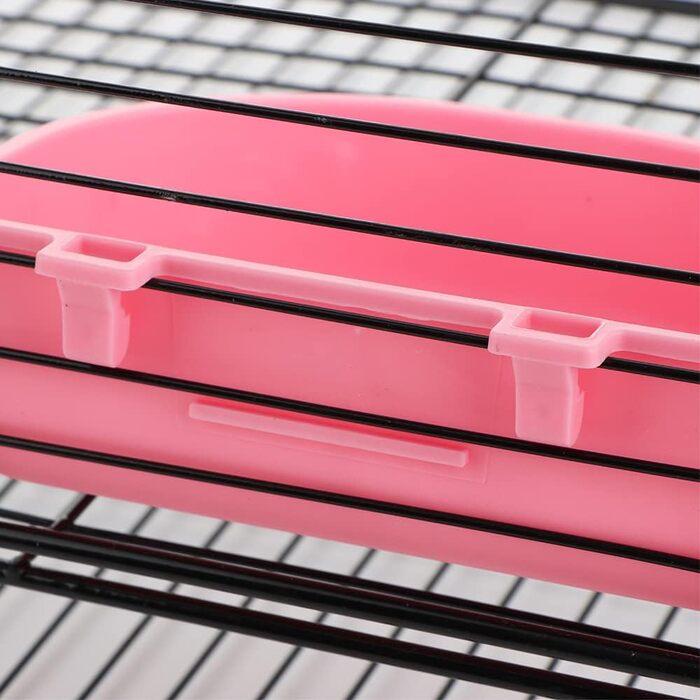 4 годівниці для кроликів та морських свинок, пластикові, підвісні, портативні (рожевий та блакитний)