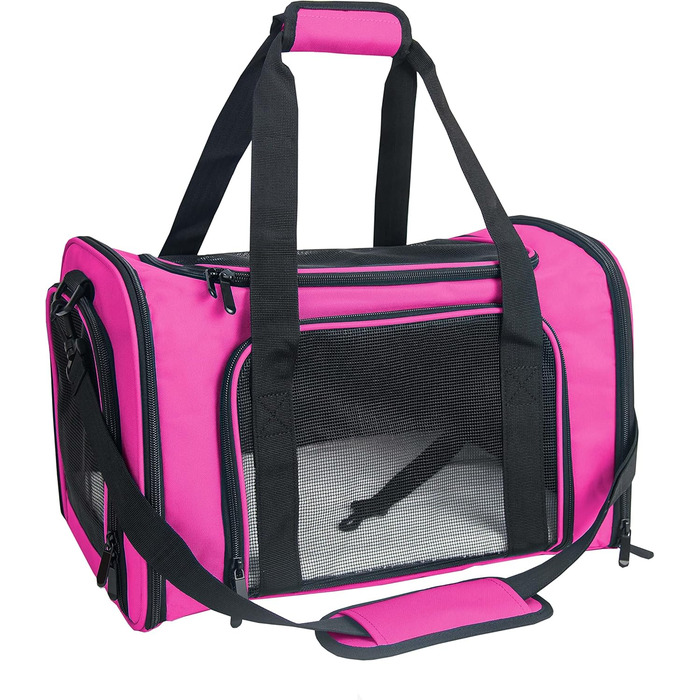 Транспортна переноска для котів та собак, складна, розмір M, Magenta