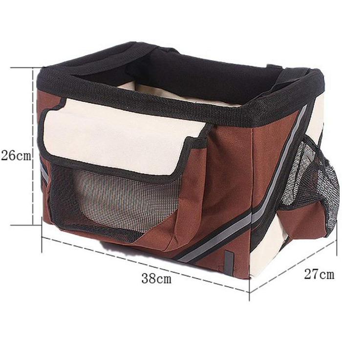 Фарбована сумка на велосипед для тварин, кошик для собак і котів, кошик для руля велосипеда, рюкзак для тварин, знімний кошик для руля велосипеда, для пікніків, шопінгу, подорожей, кемпінгу, коричневий