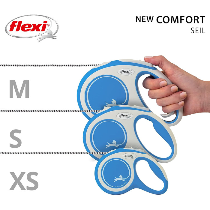 Автоматичний повідець Kerbl Flexi New Comfort для собак і котів, синій, розмір S, 5 м, до 12 кг