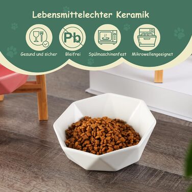 Керамічна годівниця для котів та собак на підставці, нахилена, зелена - 1 шт.