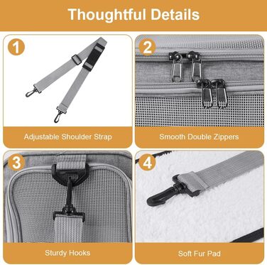 Складана переносна сумка-бокс для собак та котів VSSHE, 15 кг, сіра