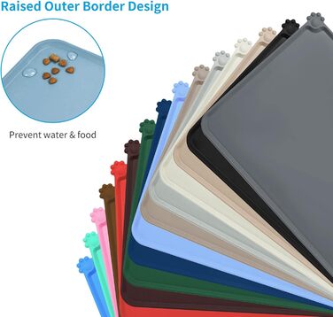 Силіконовий килимок для годування собак та котів AUDWUD, водонепроникний, антиковзкий, 87x58 см, колір Шiefer