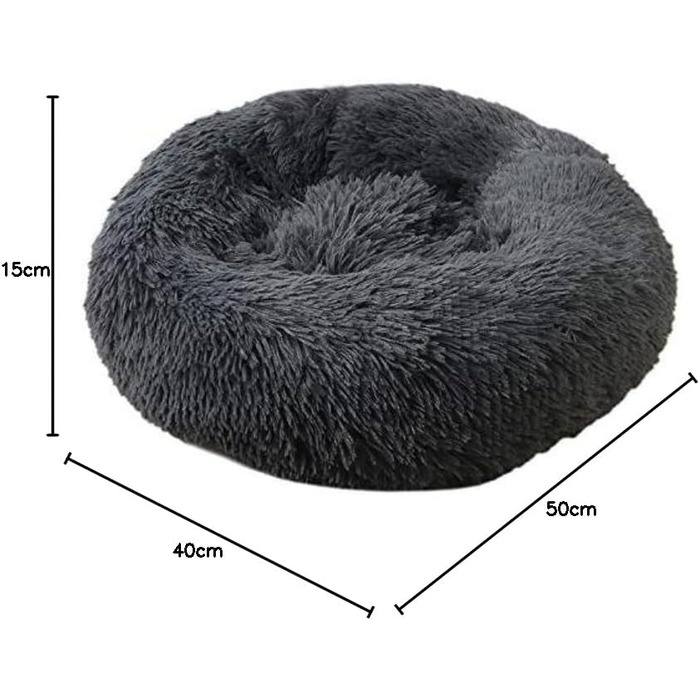 Крісло-лежанка для собак та котів Astorpet Super Donut, зручне та миється, розмір M, темно-сірий