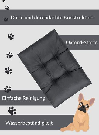 Лежанка для собак у трьох розмірах M, L, XL, 10 см заввишки, м'яка підстилка для собак, 100% Оксфорд-поліестер, легко миється