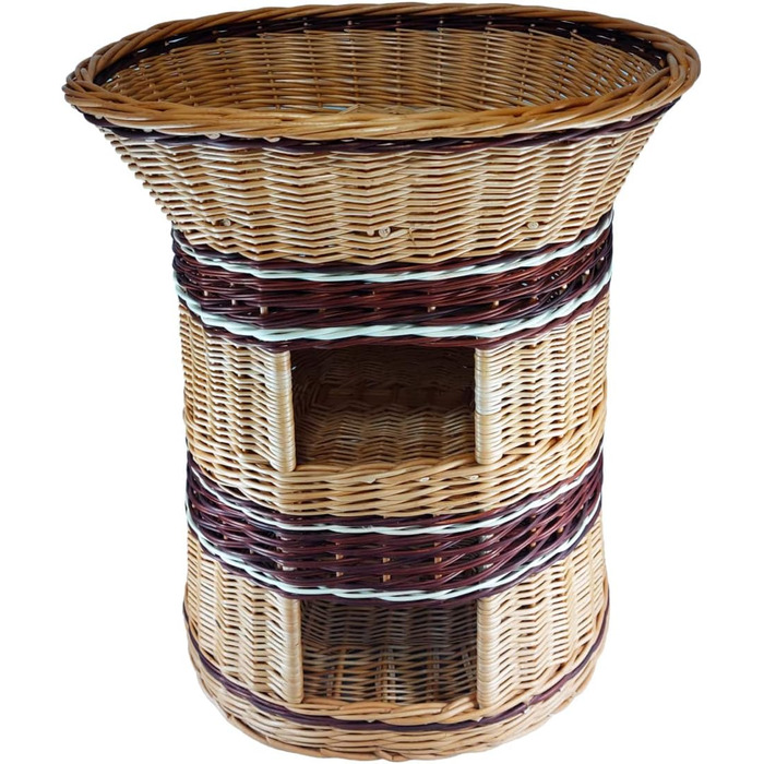 Клітка-будиночок для котів з плетіння лози, 3-ярусна, ручної роботи, без подушки