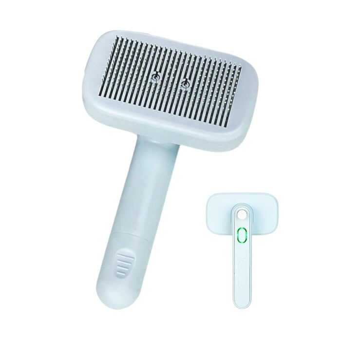 Іонна щітка для тварин: самоочищуючий гребінь з ABS та нержавіючої сталі | антистатичний інструмент для догляду з подвійним іонним генератором, 19 x 12 см | ідеально для собак та котів