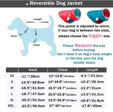 Зимова куртка для собак - тепла, водонепроникна жилетка з наповнювачем, світловідбиваюча, для осені/зими (XL, червоний + синій)