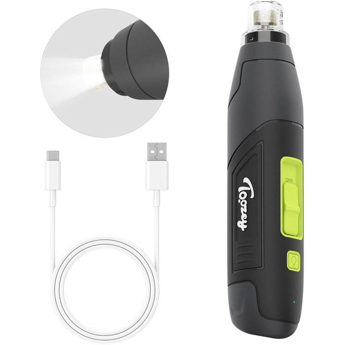 Електричний точило для собачих кігтів Toozey Krallenschleifer: 3 швидкості, LED-підсвітка, для середніх та великих собак (жовтий)