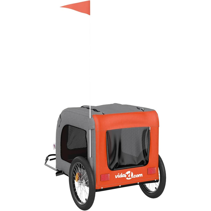 Причіп для велосипеда ARKEM для собак Оранжевий та Сірий, Oxford-тканина та залізо. Велосипедна корзина для собак