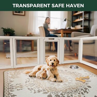 Клітка-манеж для цуценят та маленьких собак FXW AuraSpace, акрил, білий, 61 см, 6 панелей