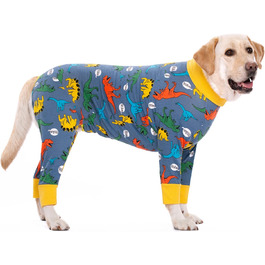 Комбінезон для собак великих порід, захисний, анти-шерсть, проти слини, захист ран, піжама-комбінезон (XXXL, темно-синій)