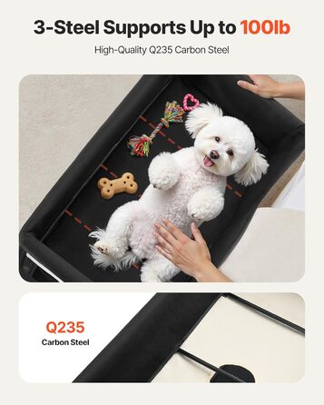 Підвищене ліжко для домашніх тварин VEVOR (XL), складне ліжко для собак з тканини 600D Oxford та голландського оксамиту, портативне дитяче ліжко з колесами та боковими кишенями, бежеве