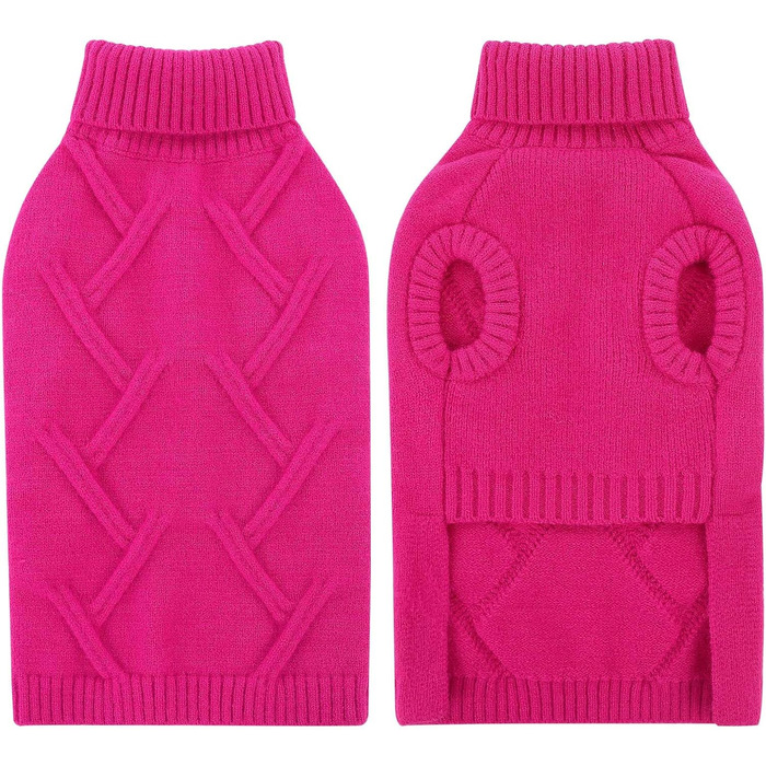 Теплий пуловер для собак маленьких та середніх порід Queenore, рожевий колір, розмір M