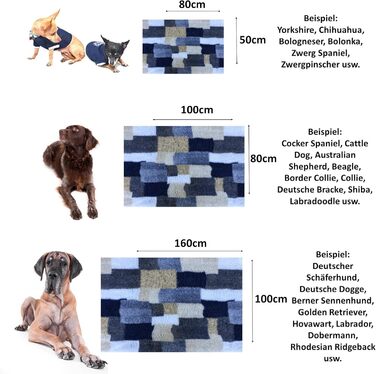 Килимок для собак Elropet: преміум vetbed 30 мм, для маленьких та великих собак, розмір M (100x80 см), Diamond Blue