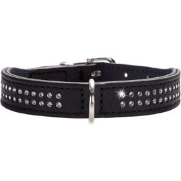 Шкіряний нашийник для маленьких собак HUNTER Diamond Petit, чорний, розмір 24 (XXS-XS)
