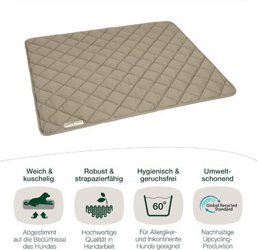 Екологічна лежанка-мат для собак HOUND & NATURE Davos XL 120x100 см, м'яка, миюча, гігієнічна, міцна, для великих порід, тауп