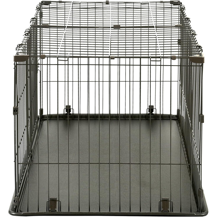 Клітка для собак та котів Iris Ohyama STS-1200TY з дахом та дверима, коричнева, 66 см, з колесами, для собак та кошенят, для використання в приміщенні та на вулиці