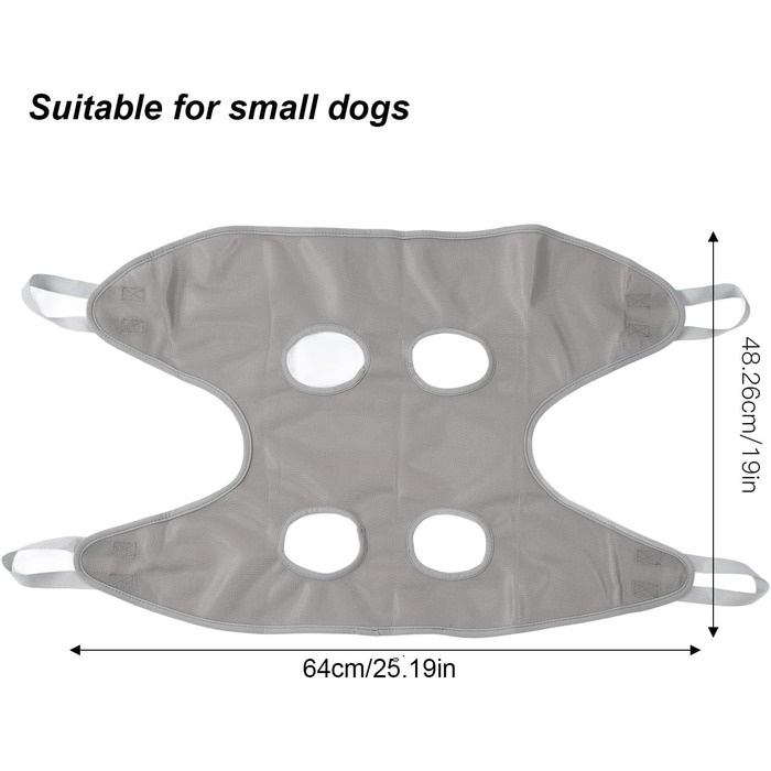 Гамак для грумінгу собак та котів, рушник для сушіння, гамак для догляду за тваринами з ножицями (Сірий, S)