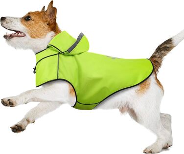 Дощовик для собак, розмір S, зелений, водонепроникний, з капюшоном, відбиваючий, Ultraleicht DQGHQME