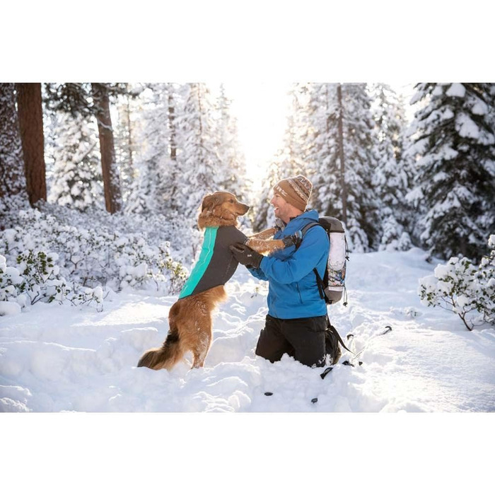 RUFFWEAR Cloud Chaser Jacket – теплий та водонепроникний дощовик для собак з рукавами, Aurora Teal, X-Small
