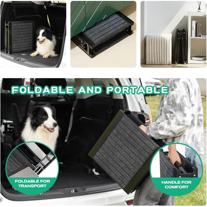 Рампа для собак у автомобіль, складана, портативна, з антиковзким покриттям, для середніх та великих собак до 113,4 кг, підходить для авто, SUV та вантажівок (180,1 см)