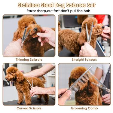 Набір професійних ножиць для грумінгу собак, набір ножиць для собак, ножиці для грумінгу тварин, професійні ножиці для собак
