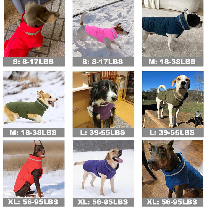 Водонепроникний зимовий теплий вітрозахисний одяг для собак, світловідбиваючий, з регульованим коміром-стійкою, на липучці - Хакі - Розмір S