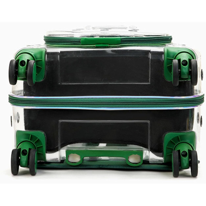 Тролей для домашніх тварин Juebueix з вентиляційними отворами, переноска для котів та собак, роликова переноска, прозоре вікно, візок для маленьких собак та котів, тихі колеса, телескопічна ручка, візерунок 'Sunset Chevron' (Західний горизонт)