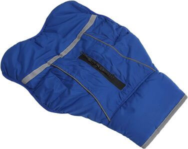 Зимовий одяг для тварин, тепла куртка для собак, плюшевий нашийник з нейлону для маленьких та середніх собак з світловідбиваючим дизайном (блакитний, XXL)