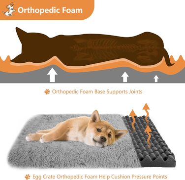 Ортопедичне ліжко для собак Medium, Memory Foam, 75x50x7 см